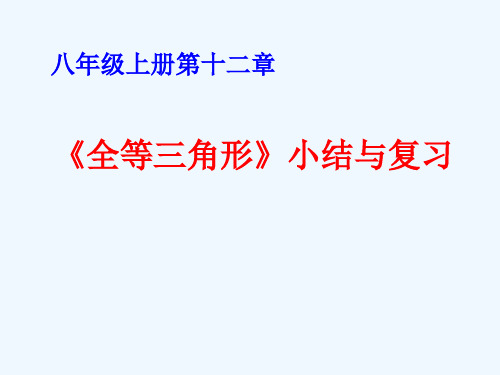 数学人教版八年级上册《全等三角形》小结与复习