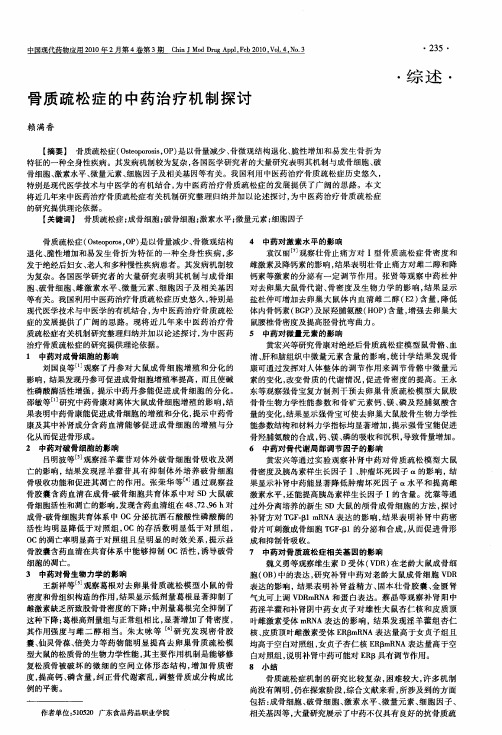 骨质疏松症的中药治疗机制探讨