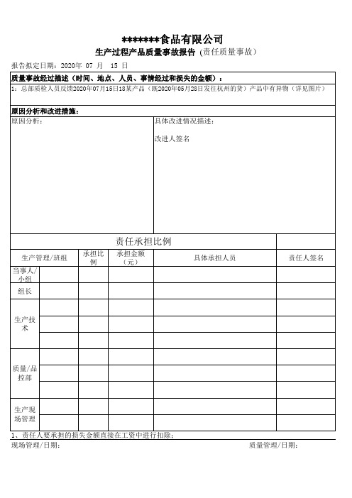 2020质量事故报告(模板)