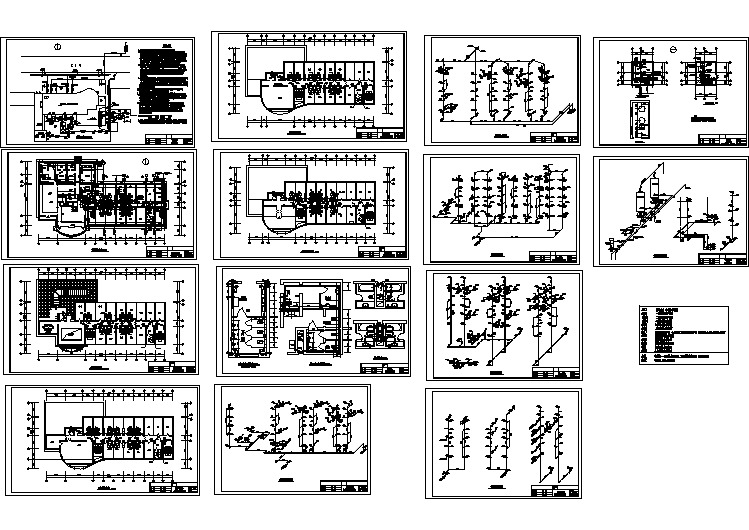 某公寓全套给排水系统cad施工设计图纸