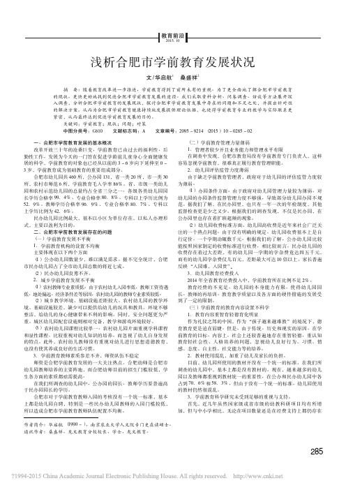 浅析合肥市学前教育发展状况_华启航