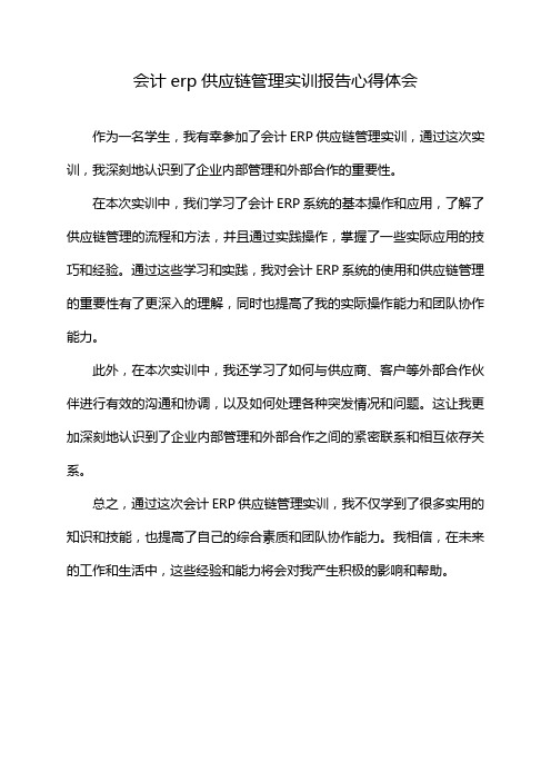 会计erp供应链管理实训报告心得体会