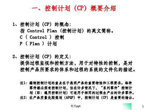 控制计划(control plan)