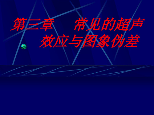 【课件超声】常见的超声效应与图象伪差