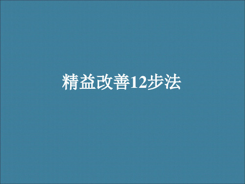 精益改善12步法