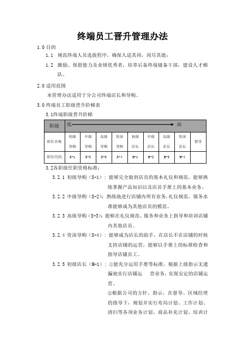 终端员工晋升管理办法