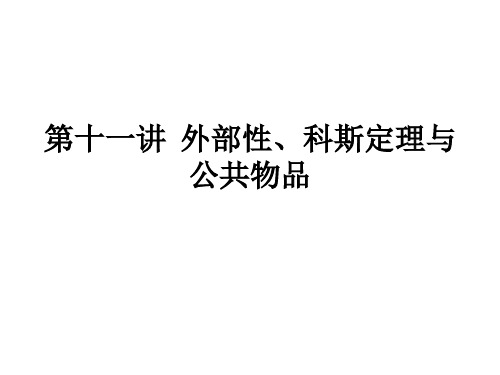 第十一讲  外部性、科斯定理