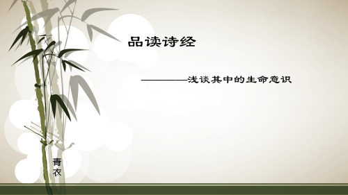 品读诗经---浅谈诗经中的生命意识