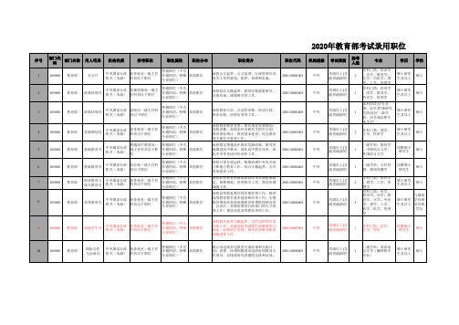 2020教育部招录公务员