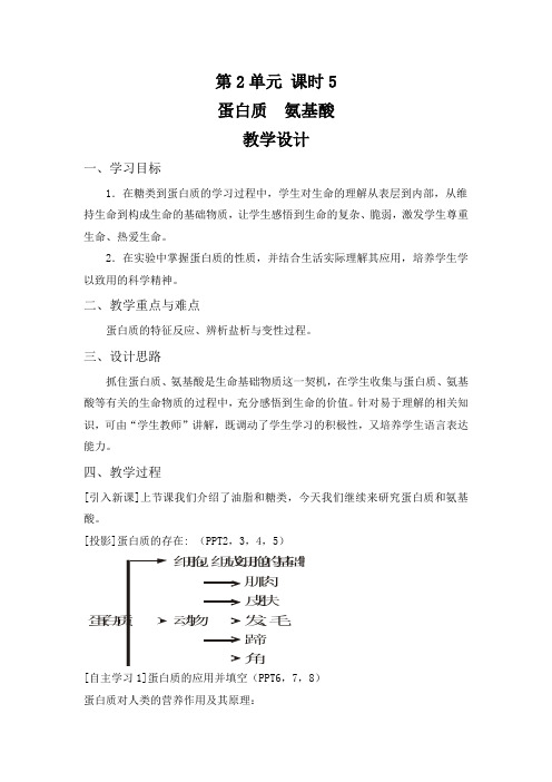 蛋白质氨基酸教案