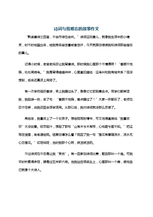 诗词与我难忘的故事作文