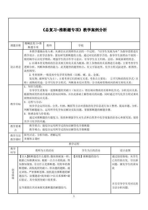 酸碱盐复习推断题复习课件教学设计(初化人教版)