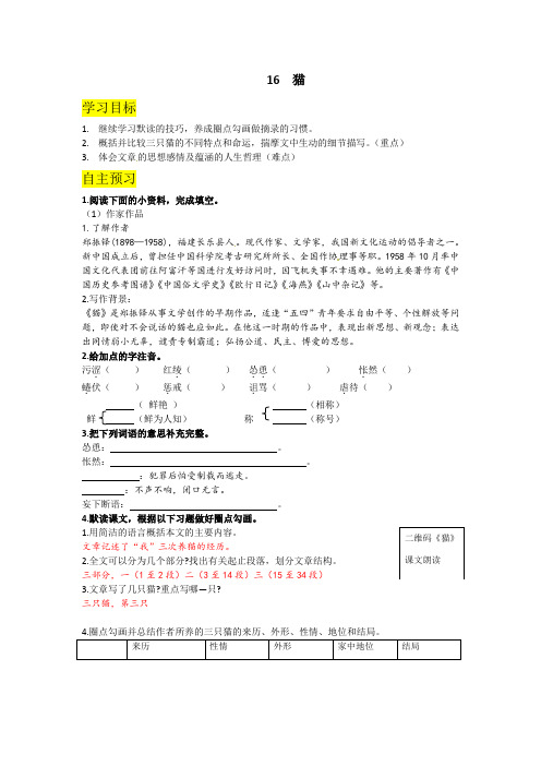 七年级上册语文第5单元导学案5