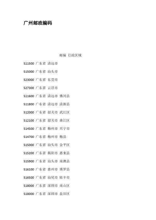 广州邮政编码