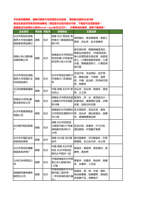 新版湖南省长沙按摩床工商企业公司商家名录名单联系方式大全11家