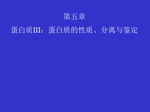 生物化学—蛋白质III：蛋白质的性质、分离与鉴定