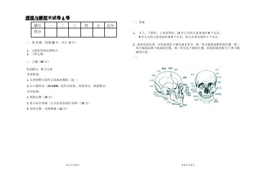 透视与解剖期末考试题签试题(答案)