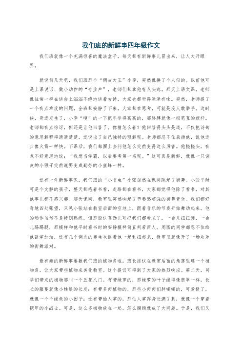 我们班的新鲜事四年级作文