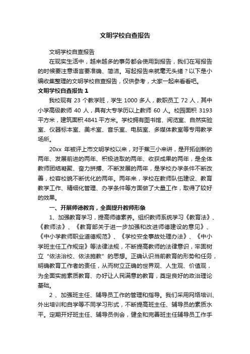 文明学校自查报告