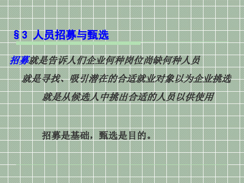 企业人员招募与甄选