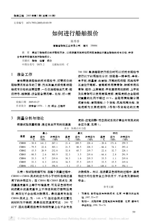 如何进行船舶报价