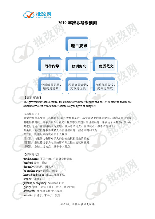 2019年雅思写作预测6