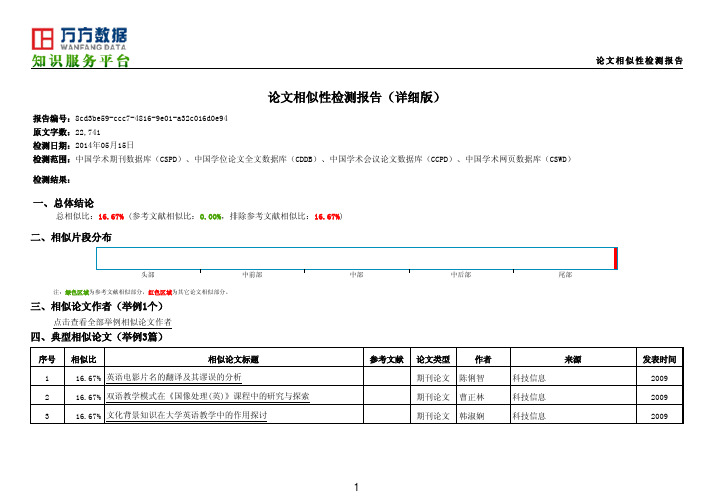 万方检测报告单