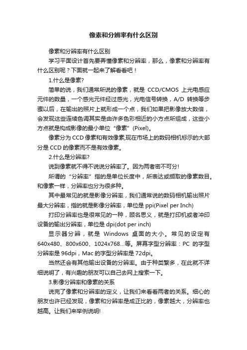 像素和分辨率有什么区别