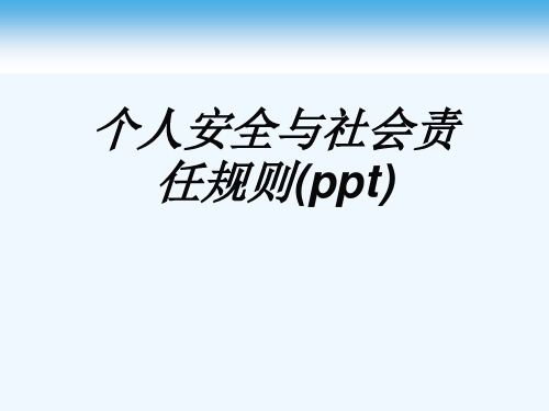 个人安全与社会责任规则(ppt)