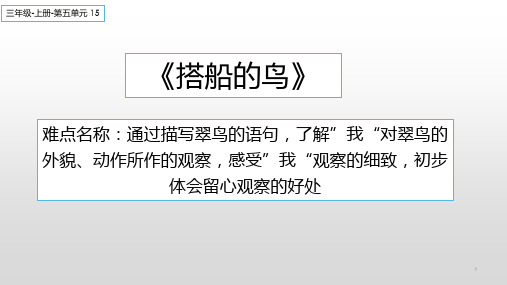 部编人教版三年级语文上册《搭船的鸟》精品课件ppt