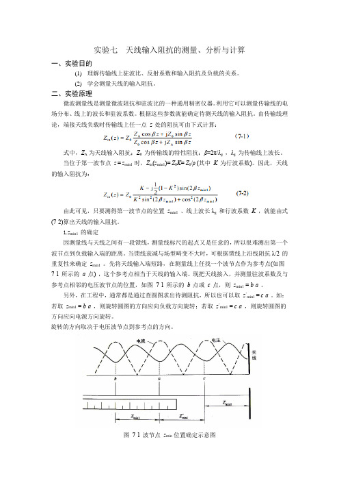 实验七  天线输入阻抗的测量