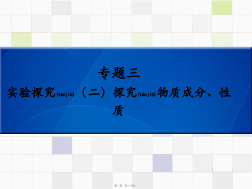 中考化学 知识梳理复习 专题三 实验探究(二)探究物质成分、性质课件