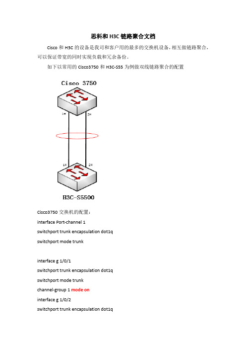 思科和H3C链路聚合