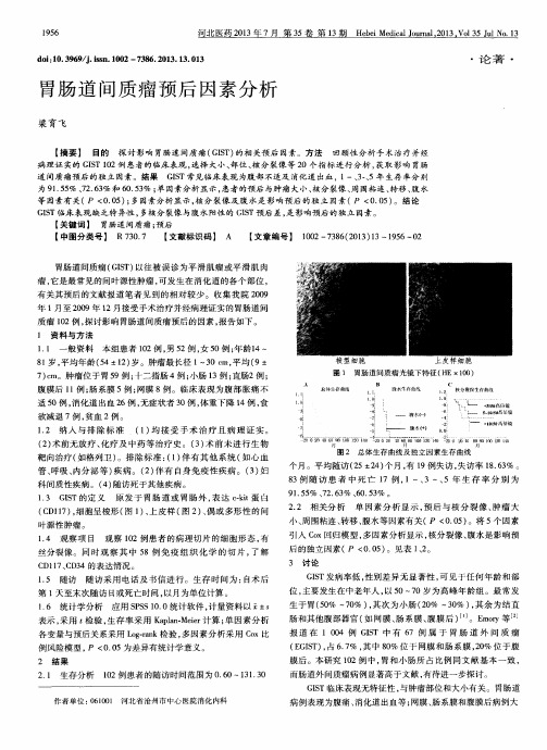 胃肠道间质瘤预后因素分析