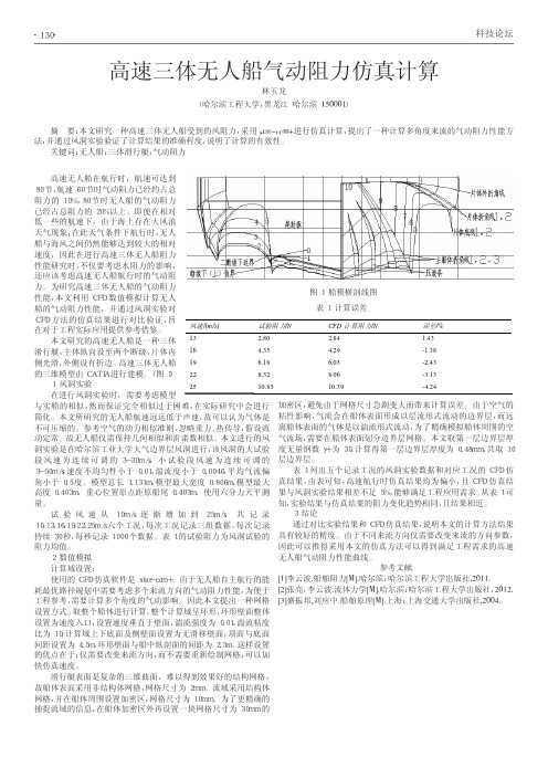 高速三体无人船气动阻力仿真计算