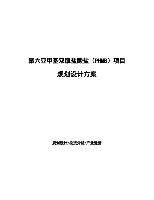 聚六亚甲基双胍盐酸盐(PHMB)项目规划设计方案 (1)