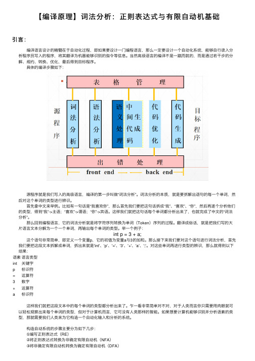 【编译原理】词法分析：正则表达式与有限自动机基础