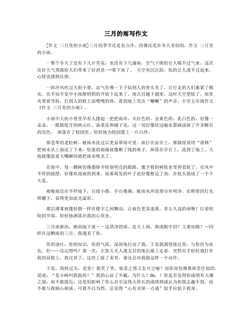 三月的雨写作文