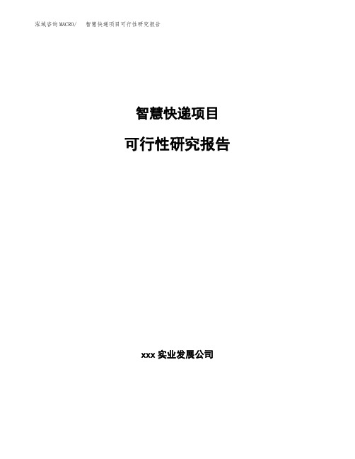 智慧快递项目可行性研究报告 (1)