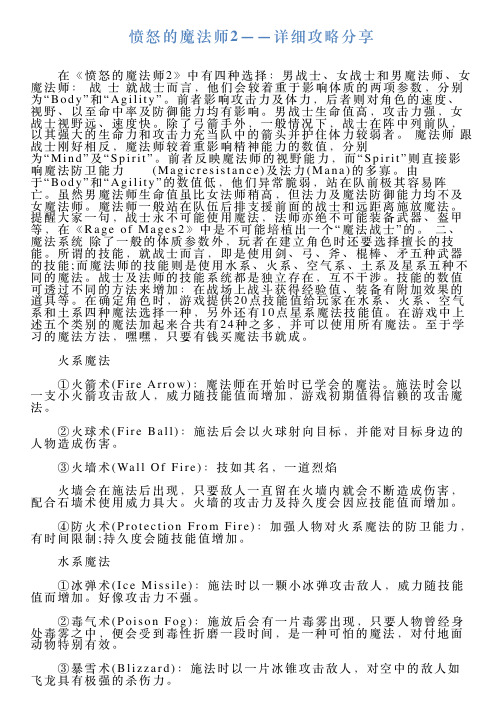 愤怒的魔法师2——详细攻略分享