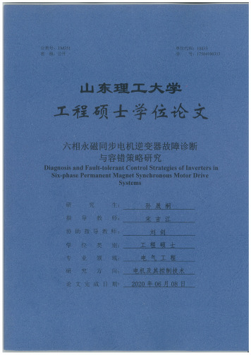 六相永磁同步电机逆变器故障诊断与容错策略研究