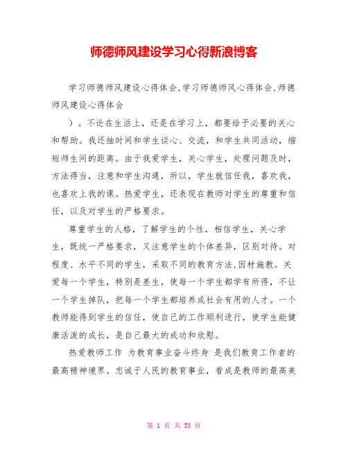 师德师风建设学习心得新浪博客