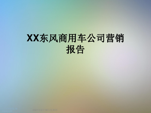 XX东风商用车公司营销报告