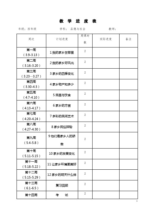 四年级上册《品德与社会》教案未来出版社课件