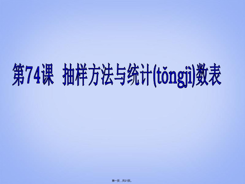 2021高考数学第复习考案：第74课抽样方法与统计图表文