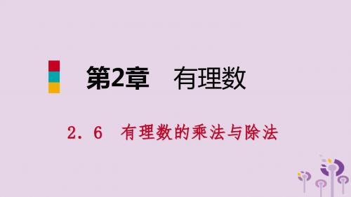 七年级数学上册 第二章 有理数 2.6 有理数的乘法与除