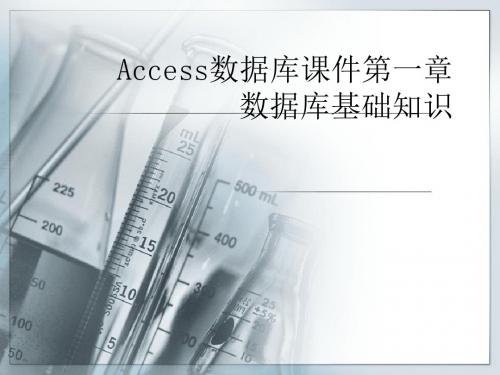 Access数据库课件第一章数据库基础知识