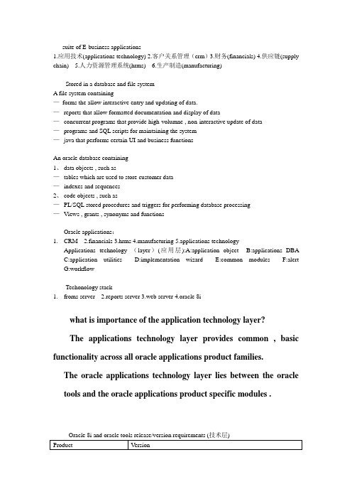 个人笔记——Oracle 11iR12体系架构