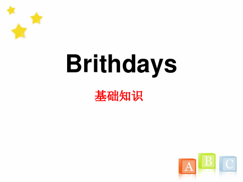 《Brithdays》基础知识ppt教学模板