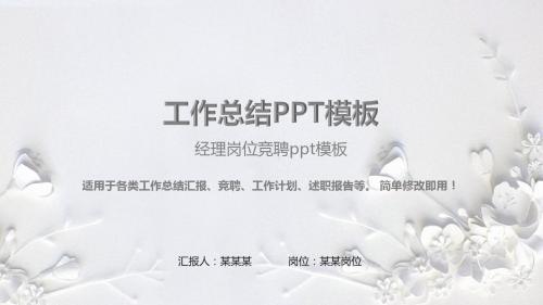 【实用PPT】经理岗位竞聘ppt模板